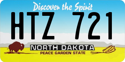 ND license plate HTZ721