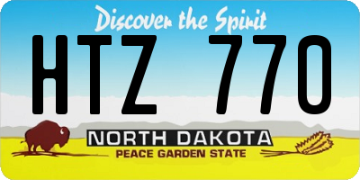 ND license plate HTZ770