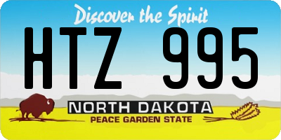 ND license plate HTZ995