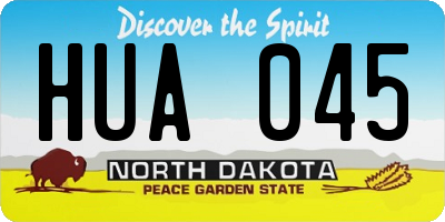 ND license plate HUA045