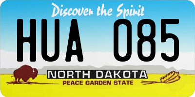 ND license plate HUA085