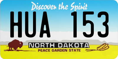 ND license plate HUA153