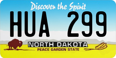 ND license plate HUA299