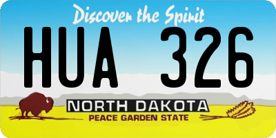 ND license plate HUA326