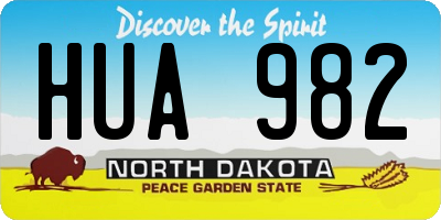 ND license plate HUA982