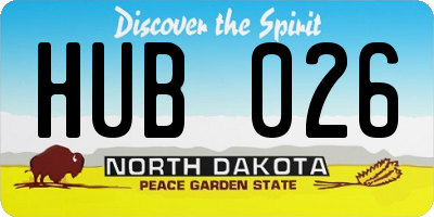 ND license plate HUB026