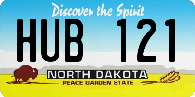 ND license plate HUB121