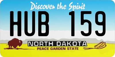 ND license plate HUB159