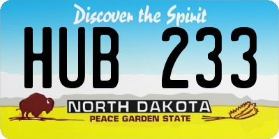 ND license plate HUB233