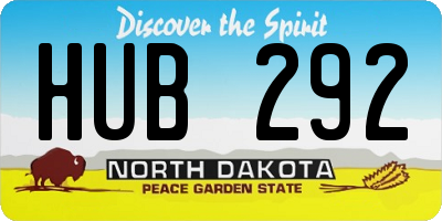 ND license plate HUB292