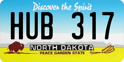 ND license plate HUB317