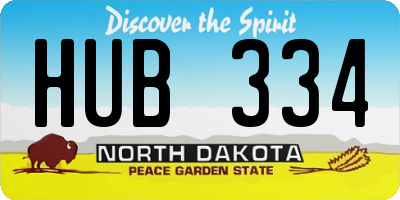ND license plate HUB334