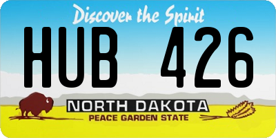 ND license plate HUB426