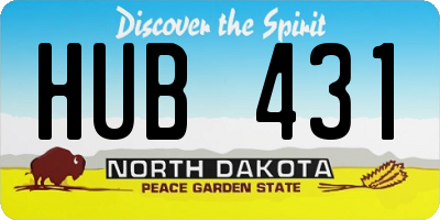 ND license plate HUB431