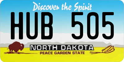ND license plate HUB505