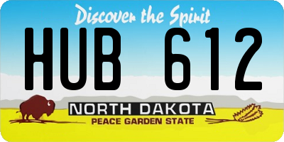 ND license plate HUB612