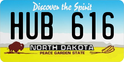 ND license plate HUB616