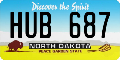 ND license plate HUB687