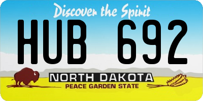 ND license plate HUB692