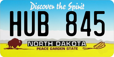 ND license plate HUB845