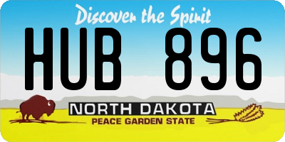 ND license plate HUB896