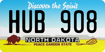 ND license plate HUB908