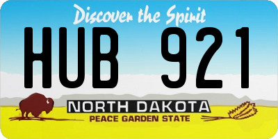 ND license plate HUB921