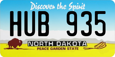 ND license plate HUB935