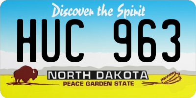 ND license plate HUC963