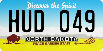 ND license plate HUD049