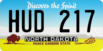 ND license plate HUD217