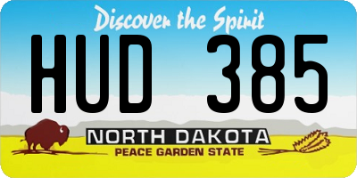 ND license plate HUD385