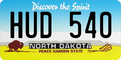 ND license plate HUD540