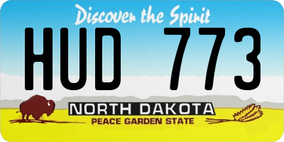 ND license plate HUD773