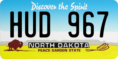 ND license plate HUD967