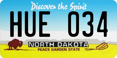 ND license plate HUE034