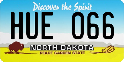 ND license plate HUE066