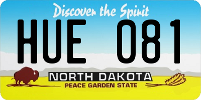 ND license plate HUE081