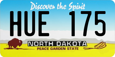 ND license plate HUE175