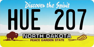 ND license plate HUE207