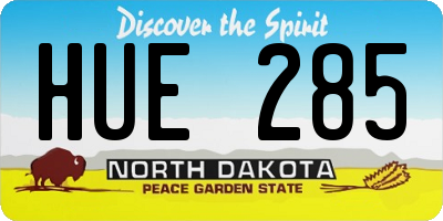 ND license plate HUE285