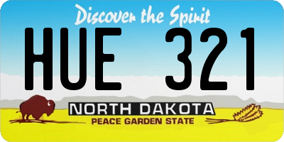 ND license plate HUE321