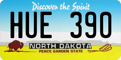 ND license plate HUE390