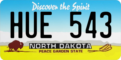 ND license plate HUE543