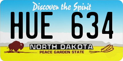 ND license plate HUE634
