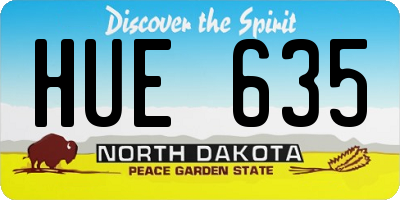ND license plate HUE635