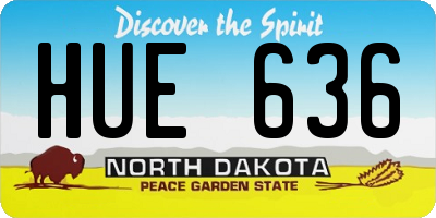 ND license plate HUE636