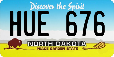 ND license plate HUE676