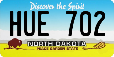 ND license plate HUE702