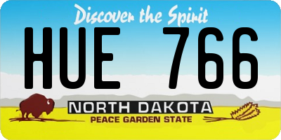 ND license plate HUE766